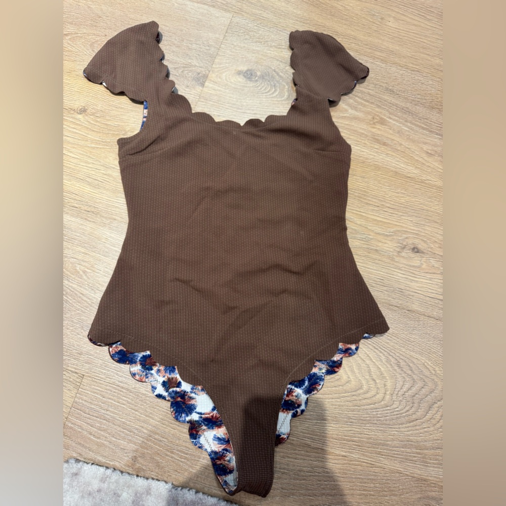 Marysia reversable Swim Brown Scalloped Bodysuit